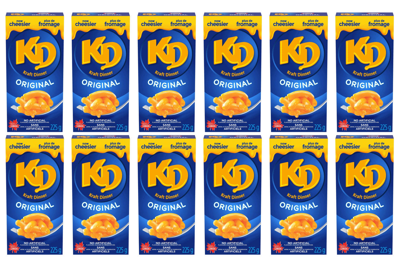 Kraft Dinner, Original Macaroni & Cheese 225g/7.6oz., 12ct, {Imported from Canada}